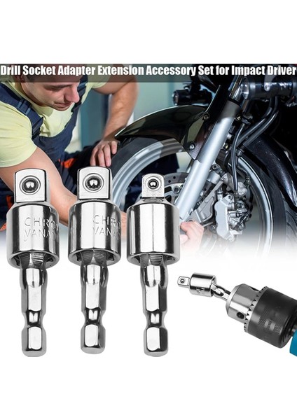 3 8 14 38 12 Darbeli Sürücü Için Elektrikli Matkap Soket Adaptörü Dönebilen Uzatma 360 Derece Dönen Kare Kafa Kol Bağlantısı (Yurt Dışından) fiyatları