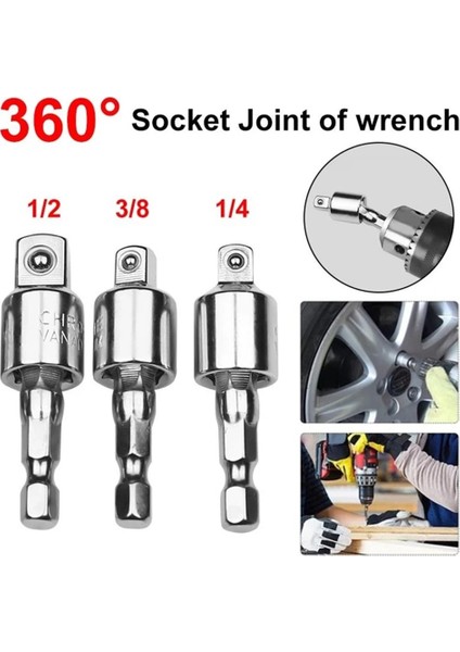 3 8 14 38 12 Darbeli Sürücü Için Elektrikli Matkap Soket Adaptörü Dönebilen Uzatma 360 Derece Dönen Kare Kafa Kol Bağlantısı (Yurt Dışından) modelleri