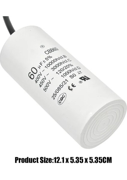 60UF CBB60 400V 450V CBB60 CBB65 10UF 20UF 30UF 40UF 60UF 80UF Motor Çalıştırma Çalışıyor Kondansatör Başlatma 450VAC Su Pompası Motor Çalıştırma (Yurt Dışından)