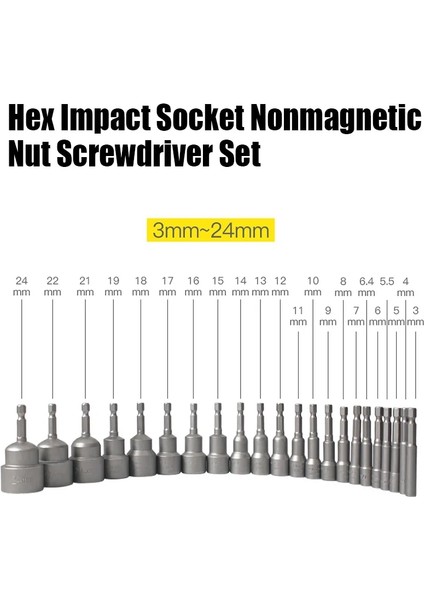 16MM x 65MM 1 Adet 3MM-24MM Altıgen Darbe Soketi Manyetik Olmayan Somun Tornavida Seti 1/4 6.35MM Anahtarı 65MM Uzun Adaptör Elektrikli Matkap Soket Kiti (Yurt Dışından) indirimleri