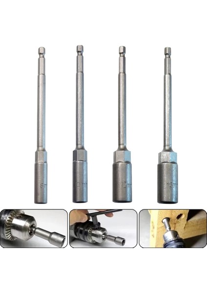 14MM 1 Adet 150MM Altıgen Somun Sürücü Matkap Ucu Adaptörü Soket Anahtarı Uzatma Kol Altıgen Matkap Ucu Uzunluğu 150MM Adaptör Çelik (Yurt Dışından)