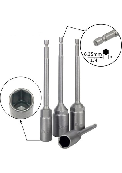 14MM 1 Adet 150MM Altıgen Somun Sürücü Matkap Ucu Adaptörü Soket Anahtarı Uzatma Kol Altıgen Matkap Ucu Uzunluğu 150MM Adaptör Çelik (Yurt Dışından)