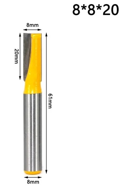 8X8X20MM Lavıe 1 Adet 8mm Shank Alt Ahşap Temizleme Ucu Düz Yönlendirici Bit Temiz Freze Kesici Ağaç Işleme Uçları Güç Makinesi MC02032 (Yurt Dışından)