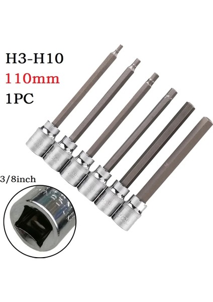 H8 1 Adet Matkap Soket Adaptörü Darbeli Sürücü Altıgen Tornavida Ucu 3/8 Inç Tahrik Anahtarı Soket Adaptörüel Aletleri H3-H10 (Yurt Dışından)