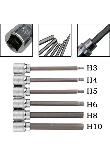 H8 1 Adet Matkap Soket Adaptörü Darbeli Sürücü Altıgen Tornavida Ucu 3/8 Inç Tahrik Anahtarı Soket Adaptörüel Aletleri H3-H10 (Yurt Dışından)