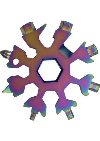 Renkli 18-In-1 Kar Tanesi Anahtar Anahtarı Çok Aletli Edc Taşınabilir Mater Allen Anahtar Kar Anahtarlık Araçları Kamp Için Bisiklet Kombinasyonu Anahtarı (Yurt Dışından)