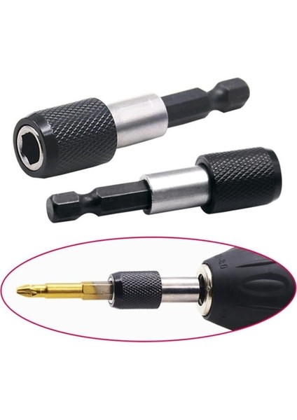 150MM Yeni Siyah 1/4 Hex Shank Hızlı Bırakma Elektrikli Matkap Manyetik Tornavida Bit Tutucu 60MM Yüksek Kalite (Yurt Dışından)