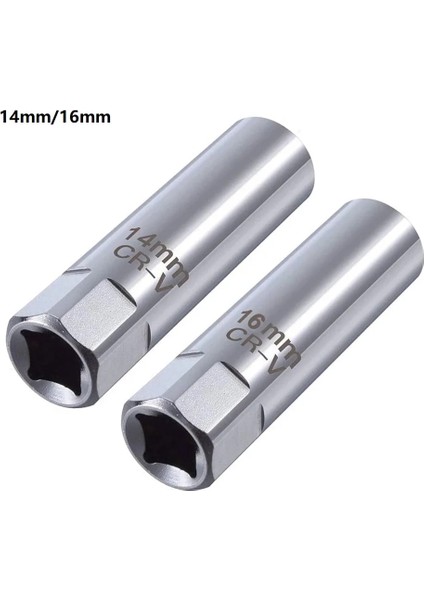 16MM 3/8 Inç 12 Nokta Tahrikli Buji Lokma Anahtar Manyetikli 14/16MM Cr-V Çelik Lokma Anahtar Adaptörü Araba Temizleme Onarım Aracı (Yurt Dışından)