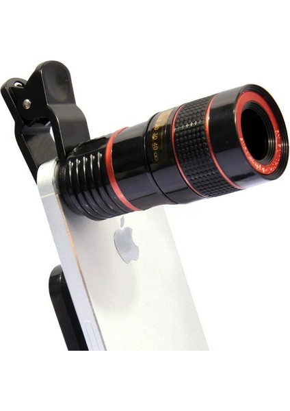 Beyaz Yeni 8X18 Cep Telefonu Monoküler Teleskop Evrensel Klip ile Vinyet Olmadan Herhangi Bir Cep Telefonu Teleskop Kamera Adaptörü (Yurt Dışından)