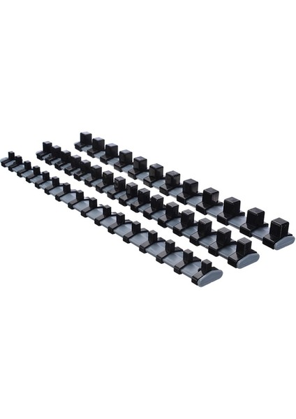 Siyah 3 Adet Soket Düzenleyici Tepsi Plastik Soket Tutucu 340 mm Soket Tutucu 1/4 "3/8" 1/2 "lokma Anahtar Organizatör (Yurt Dışından)