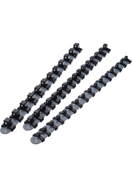 Siyah 3 Adet Soket Düzenleyici Tepsi Plastik Soket Tutucu 340 mm Soket Tutucu 1/4 "3/8" 1/2 "lokma Anahtar Organizatör (Yurt Dışından)