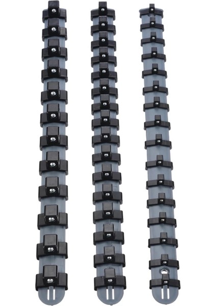 Siyah 3 Adet Soket Düzenleyici Tepsi Plastik Soket Tutucu 340 mm Soket Tutucu 1/4 "3/8" 1/2 "lokma Anahtar Organizatör (Yurt Dışından)