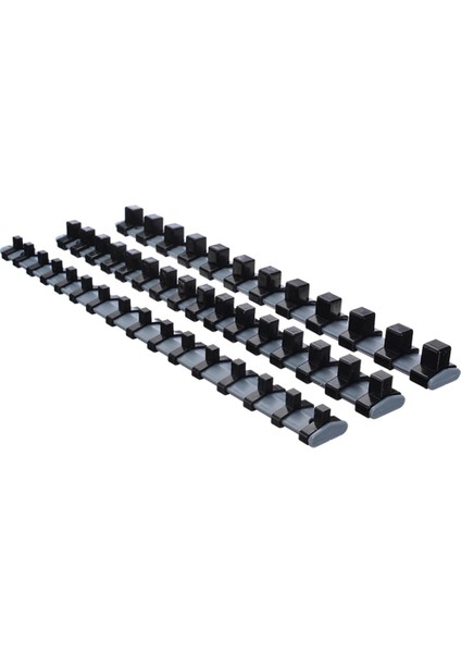 Siyah 3 Adet Soket Düzenleyici Tepsi Plastik Soket Tutucu 340 mm Soket Tutucu 1/4 "3/8" 1/2 "lokma Anahtar Organizatör (Yurt Dışından)