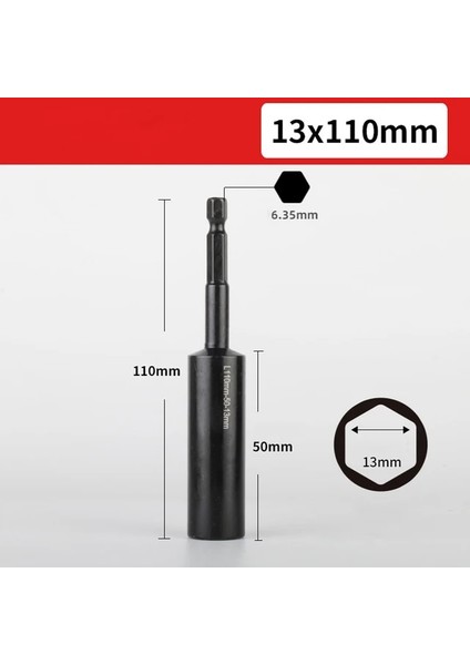 50MM H13 1 Adet 1/4 "altıgen Soket Anahtarı 8-19MM Elektrikli Matkap Soket Başlı Cıvata Somun Sürücü Bit Darbeli Matkap Uçları Adaptörü Tornavida Uçları (Yurt Dışından)