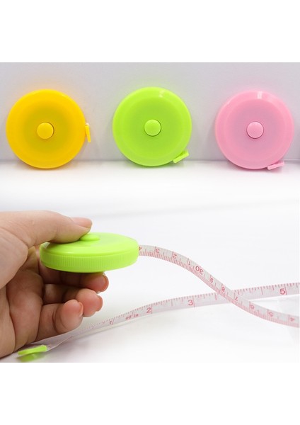 Mavi 1.5m 1.5m Yuvarlak Mezura Otomatik Geri Çekilebilir Taşınabilir Mini Bant Yumuşak Ölçüm Bandı Gövde, Dikiş ve Terzi Ölçme Aracı (Yurt Dışından) modelleri