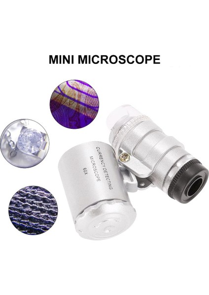 Mini Mikroskop 60X Cep Mini Mikroskop Büyüteç Kuyumcu Loupes Cam Lens LED Işık Para Algılama Lamba Test Cihazı Dropship (Yurt Dışından) fiyatları