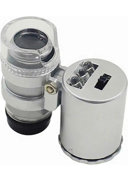 Mini Mikroskop 60X Cep Mini Mikroskop Büyüteç Kuyumcu Loupes Cam Lens LED Işık Para Algılama Lamba Test Cihazı Dropship (Yurt Dışından) fırsatları
