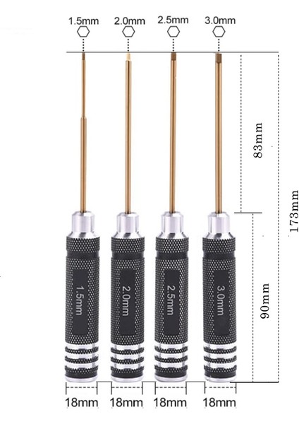 1 Adet 0.9mm H1.5-3mm Allen Altıgen Tornavida Anahtar 1.5mm 2mm 2.5mm 3mm Altıgen Vidalama Rc Helikopter Drone Uçak Modeli Onarım Aracı (Yurt Dışından)
