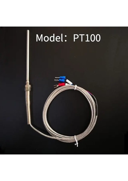 PT100 Type 2m K PT100 Tipi Termokupl Probu 3-Wire M8 Termostat REX-C100 Için Konu Sıcaklık Sensörü (Yurt Dışından)