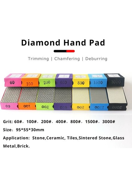 RESINBONDMESH800 95X55X30MM Bingotools Elektroliz Elmas El Parlatma Pedleri Fayans Cam Silgi Taşlama Bloğu Sinterlenmiş Taş Seramik Parlatıcı Işi (Yurt Dışından) indirimleri