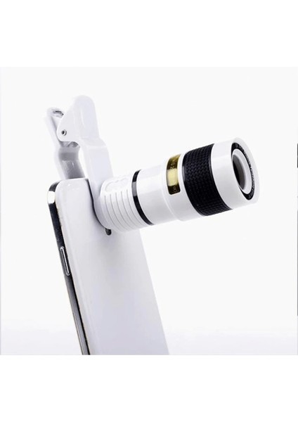 Beyaz Evrensel 8x8 Optik Zoom Teleskop Kamera Lens Klip Cep Telefonu Dürbün Teleskop Iphone6 Samsung Htc Huawei Xiaomi (Yurt Dışından)