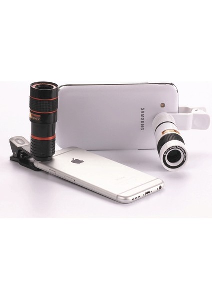 Beyaz Evrensel 8x8 Optik Zoom Teleskop Kamera Lens Klip Cep Telefonu Dürbün Teleskop Iphone6 Samsung Htc Huawei Xiaomi (Yurt Dışından) fırsatları