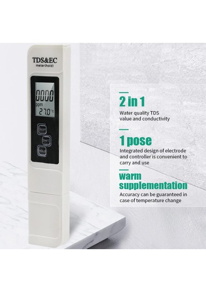 Arka Işık Beyaz Yüksek Doğruluk Tds Metre Dijital Su Test Cihazı Dijital Metre Test Cihazı 0-9990PPM Tds LCD Su Saflığı Ppm Akvaryum Filtresi (Yurt Dışından)