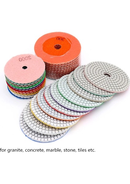 1000 Mesh 1 Adet Elmas Parlatma Pedleri 10CM 4 Inç Islak/kuru Cila Taşlama Taşları Ped Granit Beton Mermer Için Dayanıklı (Yurt Dışından)