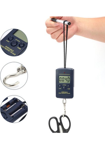 Gri Çok Fonksiyonlu Mini 40 KG/10G Elektronik Asılı Balıkçılık Bagaj Balanca Dijital Kullanışlı Cep Ağırlık Kanca Ölçeği LCD Ekran Ns-5 (Yurt Dışından) indirimleri