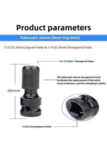 1 Adet Standart 1/2 Inç Kare 1/4 Inç Altıgen Cırcır Soket Darbeli Anahtar Lokma Seti Adaptör Anahtarı Sürücü Dönüştürücü Hızlı Bırakma Aracı (Yurt Dışından)