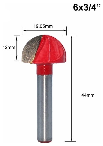 A-06 6/6.35MM Shank Yuvarlak Uçlu Yönlendirici Bit Yuvarlak Freze Kesici Ahşap Cnc Yarıçapı Çekirdek Kutusu Katı Karbür Matkap Ucu Woofworking Araçları (Yurt Dışından)
