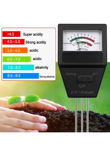 2 In 1 Toprak Ph Ölçer Test Cihazı Toprak Test Cihazı Ph Nem Ölçer Sıcaklık Güneş Işığı Yoğunluğu Ölçüm Analizi Asitlik Testi (Yurt Dışından) indirimleri