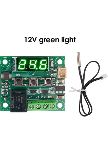 12V Yeşil W1209 Dc 5V 12V 24V Isı Soğuk Sıcaklık Termostat Sıcaklık Kontrol Anahtarı Kontrol Termometre Termo Ntc Sensörü (Yurt Dışından)