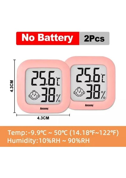 2 Adet Pembe Mini Nem Ölçer Sensörü Ölçer LCD Dijital Termometre Higrometre Kapalı Oda Elektronik Sıcaklık Hava Istasyonu Ev Için (Yurt Dışından)