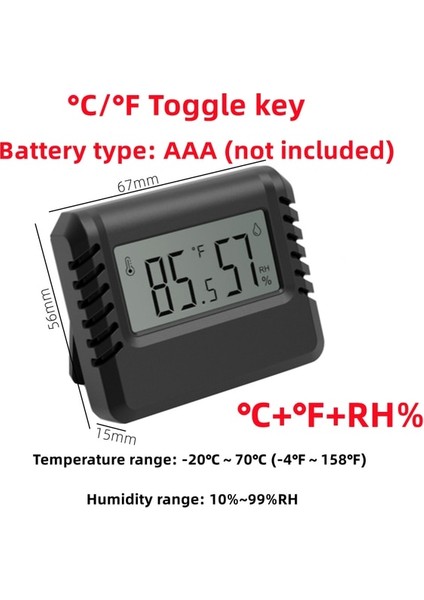 Yeni-C-F-Siyah Mini LCD Dijital Termometre Higrometre Kapalı Oda Sıcaklığı Nem Ölçer Sensör Ölçer Hava Istasyonu (Yurt Dışından)
