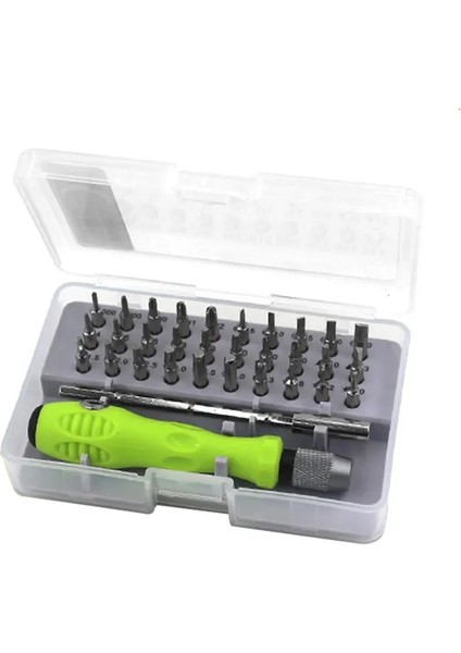 Yeşil 32 In 1 Tornavida Seti Hassas Mini Manyetik Tornavida Uçları Seti iPhone Samsung Mobil Kamera Bakım Aracı Tamir (Yurt Dışından)