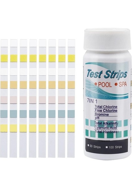 50 Paket Yüzme Havuzu Test Kiti Sertlik Klor Brom Ph Asit A0KF Için 7'si 1 Arada Test Şeritleri (Yurt Dışından) fiyatları