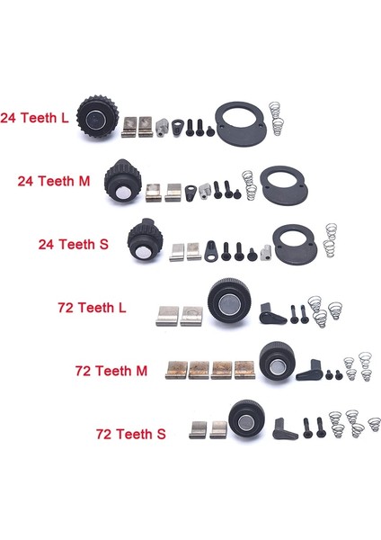 24 Dişli L 1/4'' 3/8'' 1/2'' 72 Diş Cırcır Lokma Anahtar Tamir Aksesuarı Yedek Parça Kiti (Yurt Dışından)
