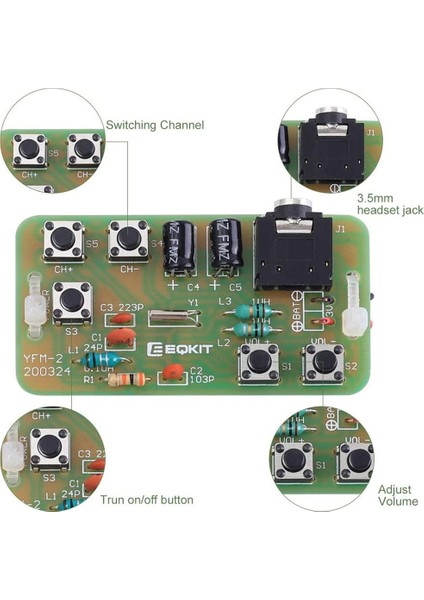 Verici-Alıcı 76-108MHZ Fm Stereo Radyo Dıy Kiti Kablosuz Fm Radyo Verici ve Alıcı Modülü Frekans Modülasyonu Lehimleme Uygulaması (Yurt Dışından) modelleri