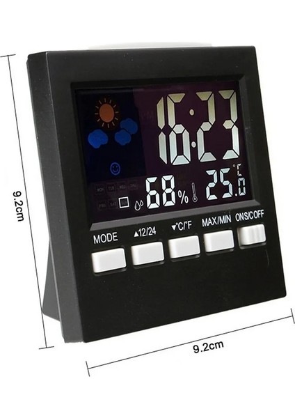 LCD Dijital Termometre Hava Istasyonu Saat Çalar Saat Takvim Oda Ev Higrometre Termometre Sıcaklık Nem Ölçer (Yurt Dışından) modelleri