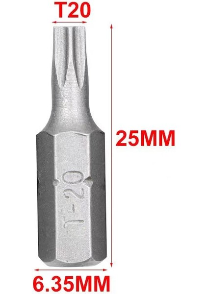5 ADET-T40 5 Adet 25MM Uzunluk Torx Tornavida Bit Seti 1/4 "hex Shank Elektrikli Tornavida Bit T10, T15, T20, T25, T27, T30, T40 Delik Yok (Yurt Dışından) modelleri