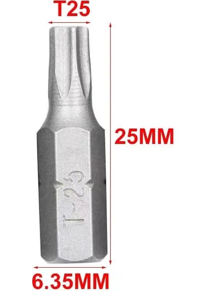 5 ADET-T40 5 Adet 25MM Uzunluk Torx Tornavida Bit Seti 1/4 "hex Shank Elektrikli Tornavida Bit T10, T15, T20, T25, T27, T30, T40 Delik Yok (Yurt Dışından) fırsatları