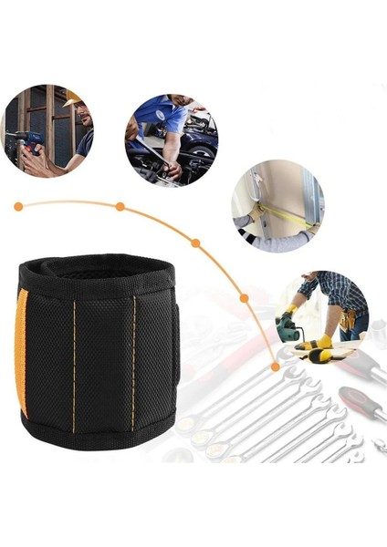 Kırmızı 3 Mıknatıs Güçlü Manyetik Bileklik Taşınabilir Alet Çantası Vida Çivi Somun Cıvata Matkap Ucu Tamir Kiti Organizatör Depolama (Yurt Dışından) fırsatları