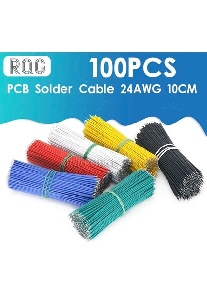 Mavi 100 Adet Kalay Kaplamalı Breadboard Pcb Lehim Kablosu 24AWG 10CM Fly Jumper Tel Kablo Teneke Iletken Teller 1007-24AWG Bağlayıcı Tel (Yurt Dışından)