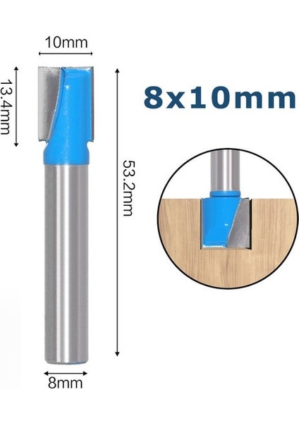 8X10MM Mavi 8mm Shank Ahşap Yönlendirici Bit Temizleme Alt Freze 2 Flüt End Mill Ağaç Işleme Araçları 15MM 20MM 22MM 25MM 30MM 32MM (Yurt Dışından)