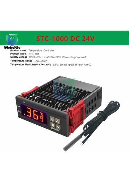 STC-1000 Dc 24 V STC-1000 3000 3008 Dijital LED Sıcaklık Kontrol Cihazı Sıcaklık Sensörü Röle Isıtma Termoregülatör Soğutma Isıtıcı Termostat (Yurt Dışından)