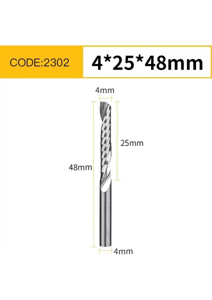 2302 Lıdıao 3D Cnc Router Bit Gravür Kesim 3.175/4/6 Shank Bir Tek Flüt Spiral Karbür Freze Cutte Akrilik Pvc Ahşap Mdf (Yurt Dışından)