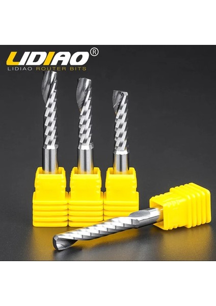 2302 Lıdıao 3D Cnc Router Bit Gravür Kesim 3.175/4/6 Shank Bir Tek Flüt Spiral Karbür Freze Cutte Akrilik Pvc Ahşap Mdf (Yurt Dışından)