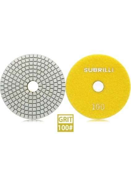 GRIT100 1 Adet 1 Adet Subrıllı 4 "kuru Islak Kullanılan Elmas Parlatma Pedi Beton Taşlama Zımpara Diski Esnek Beyaz Tekerlek Grit 50-3000 # 1 Adet (Yurt Dışından)