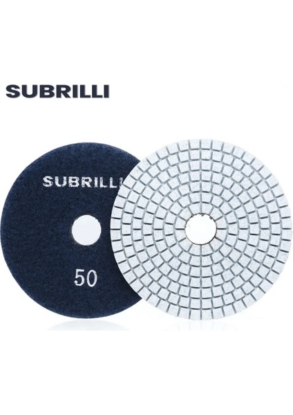 GRIT100 1 Adet 1 Adet Subrıllı 4 "kuru Islak Kullanılan Elmas Parlatma Pedi Beton Taşlama Zımpara Diski Esnek Beyaz Tekerlek Grit 50-3000 # 1 Adet (Yurt Dışından)